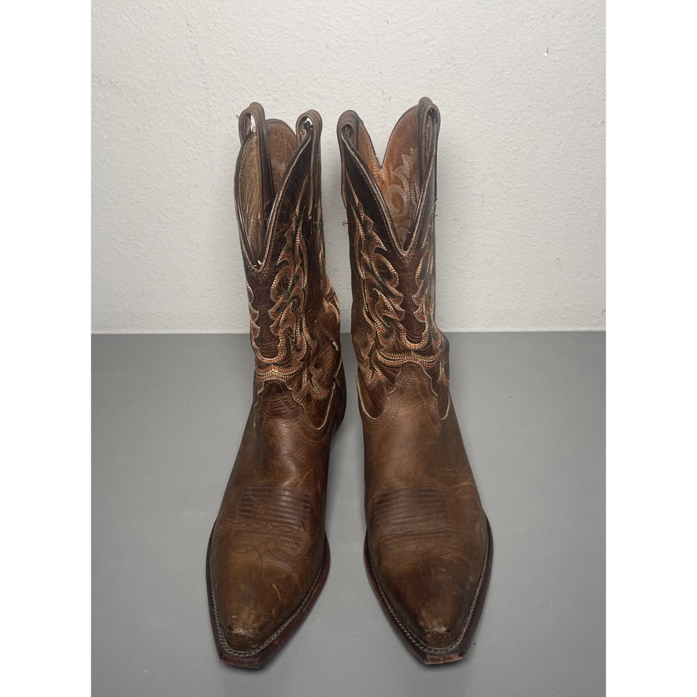 Vintage Tony Lama Boots Brown Leather Western Cowboy Women's 9.5B Cowgirl